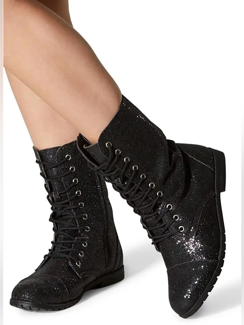 Balera Glitter Lace Up Combat/Dance Boot Size 5